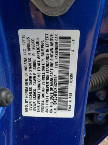 2019 HONDA INSIGHT TO 19XZE4F90KE020197