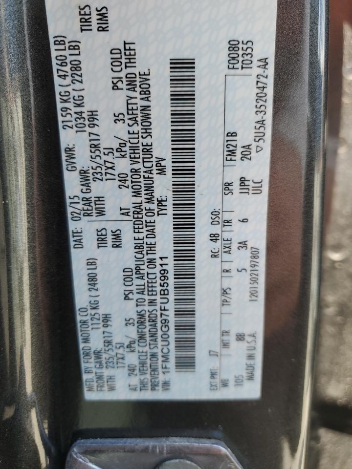 1FMCU0G97FUB59911 2015 Ford Escape Se