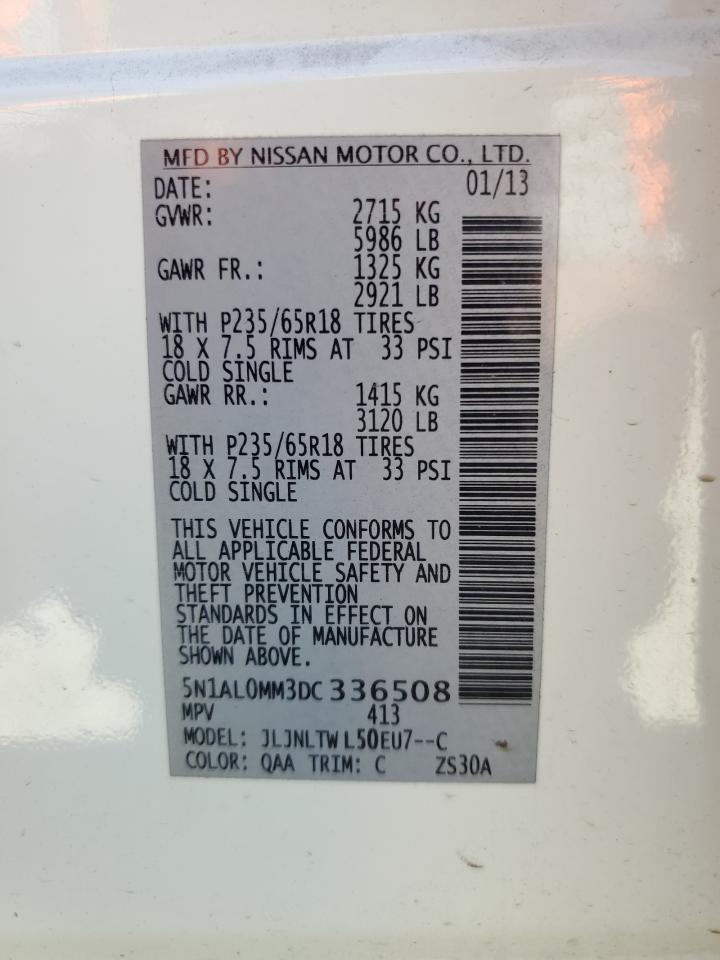 5N1AL0MM3DC336508 2013 Infiniti Jx35