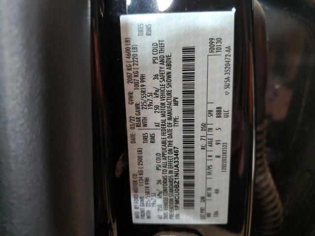 2022 Ford Escape Se VIN: 1FMCU0BZ1NUA33467 Lot: 60414224