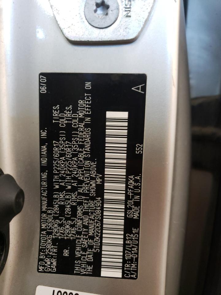 5TDZK22C67S084904 2007 Toyota Sienna Xle