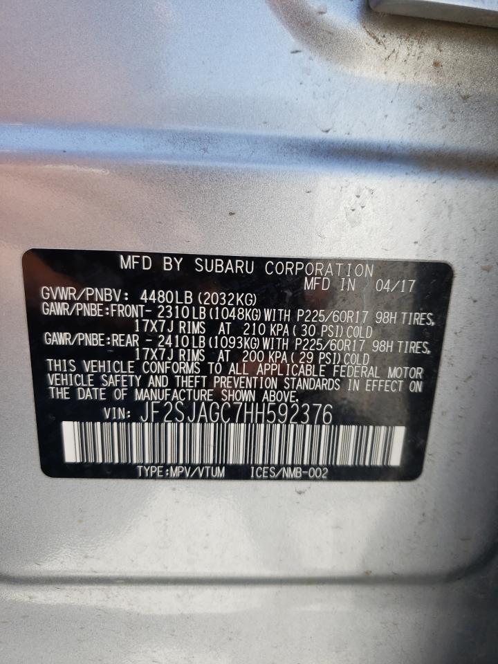 JF2SJAGC7HH592376 2017 Subaru Forester 2.5I Premium