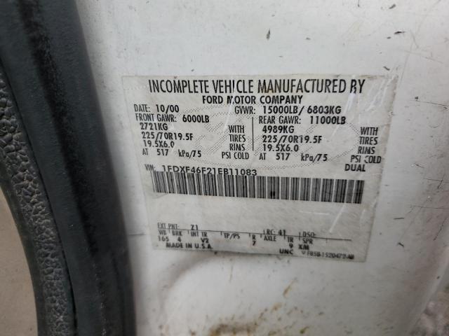 2001 Ford F450 Super Duty VIN: 1FDXF46F21EB11083 Lot: 59215404