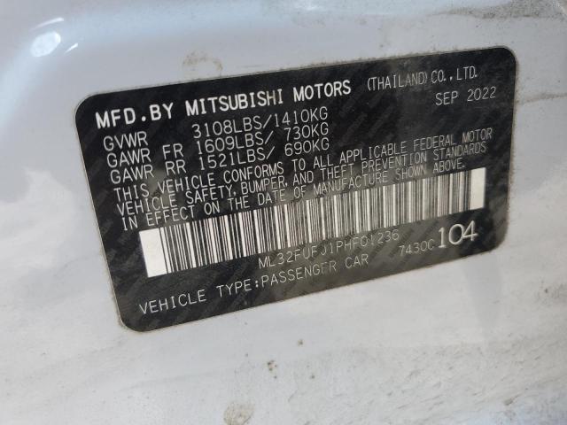 2023 Mitsubishi Mirage G4 Es VIN: ML32FUFJ1PHF01236 Lot: 58862054