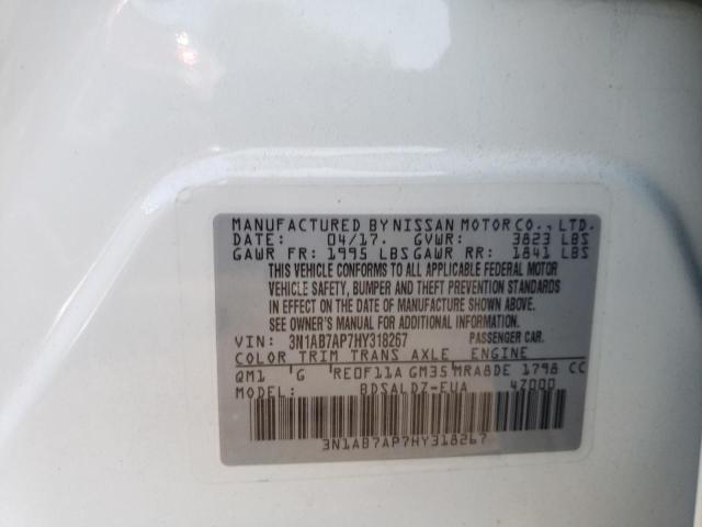 2017 Nissan Sentra S VIN: 3N1AB7AP7HY318267 Lot: 59309444