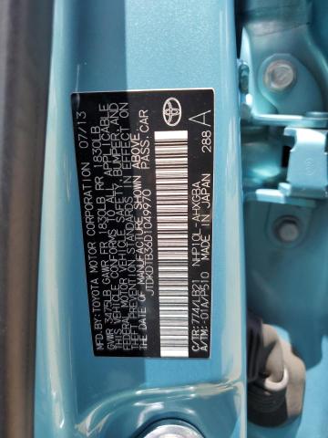 2013 Toyota Prius C VIN: JTDKDTB36D1049970 Lot: 57031534