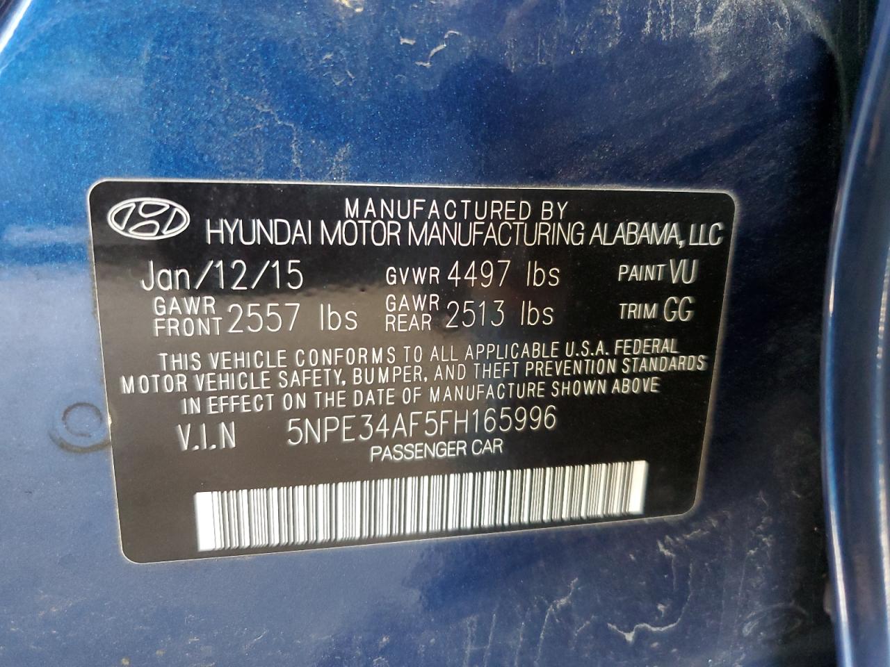 5NPE34AF5FH165996 2015 Hyundai Sonata Sport