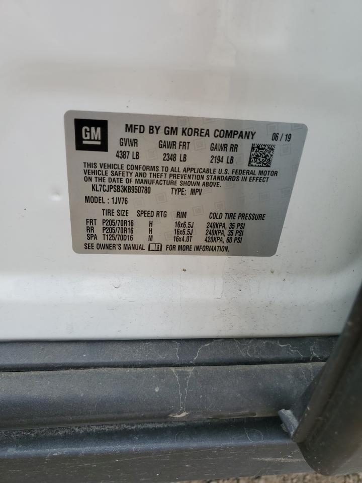 KL7CJPSB3KB950780 2019 Chevrolet Trax 1Lt