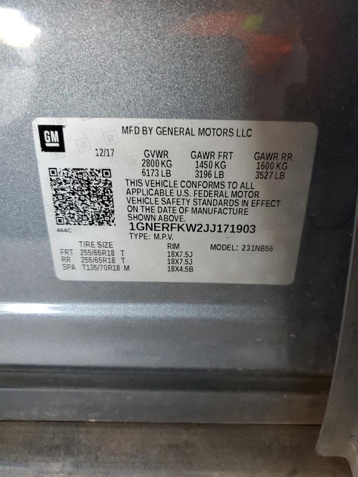 1GNERFKW2JJ171903 2018 Chevrolet Traverse Ls