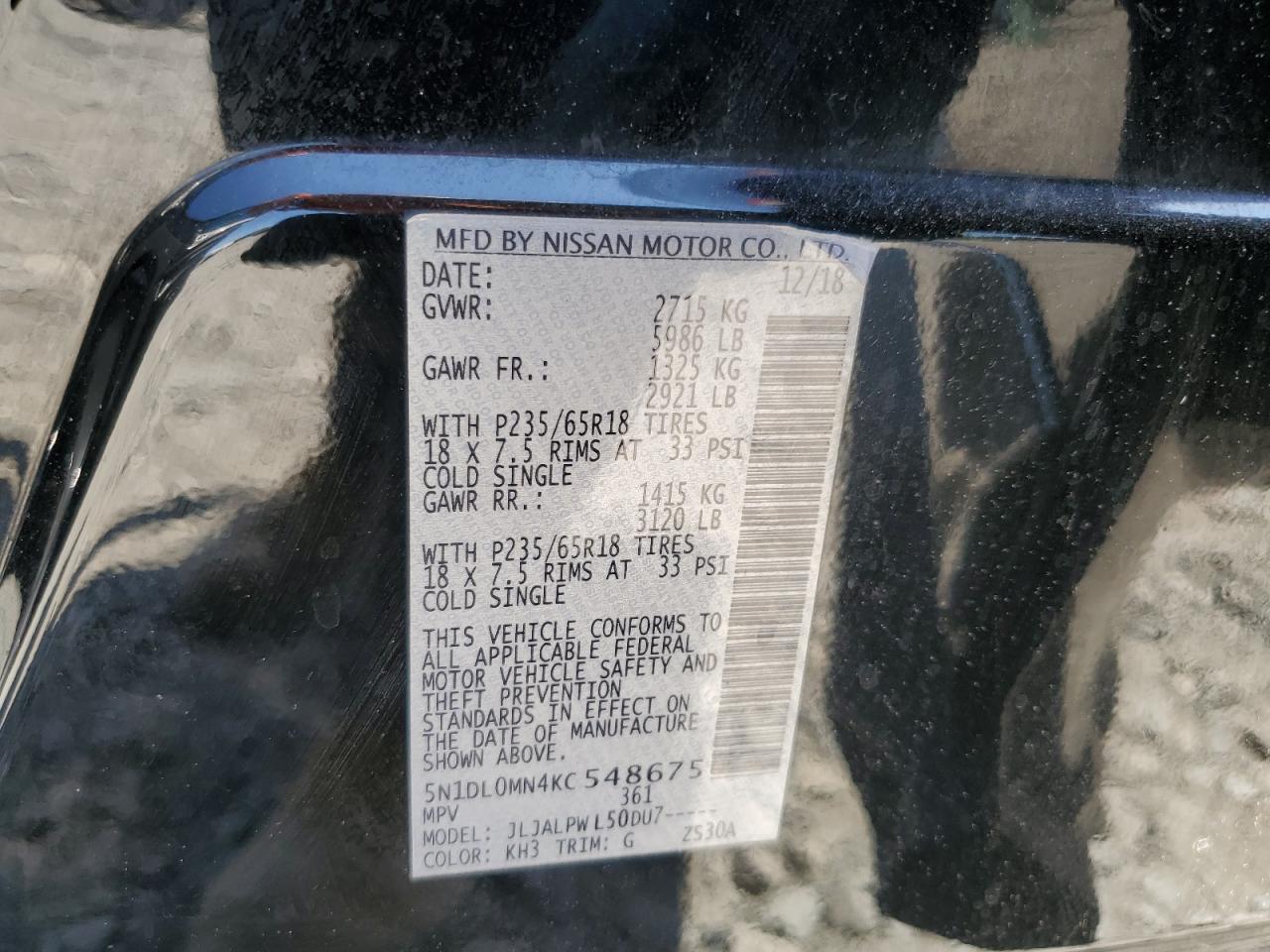 5N1DL0MN4KC548675 2019 Infiniti Qx60 Luxe