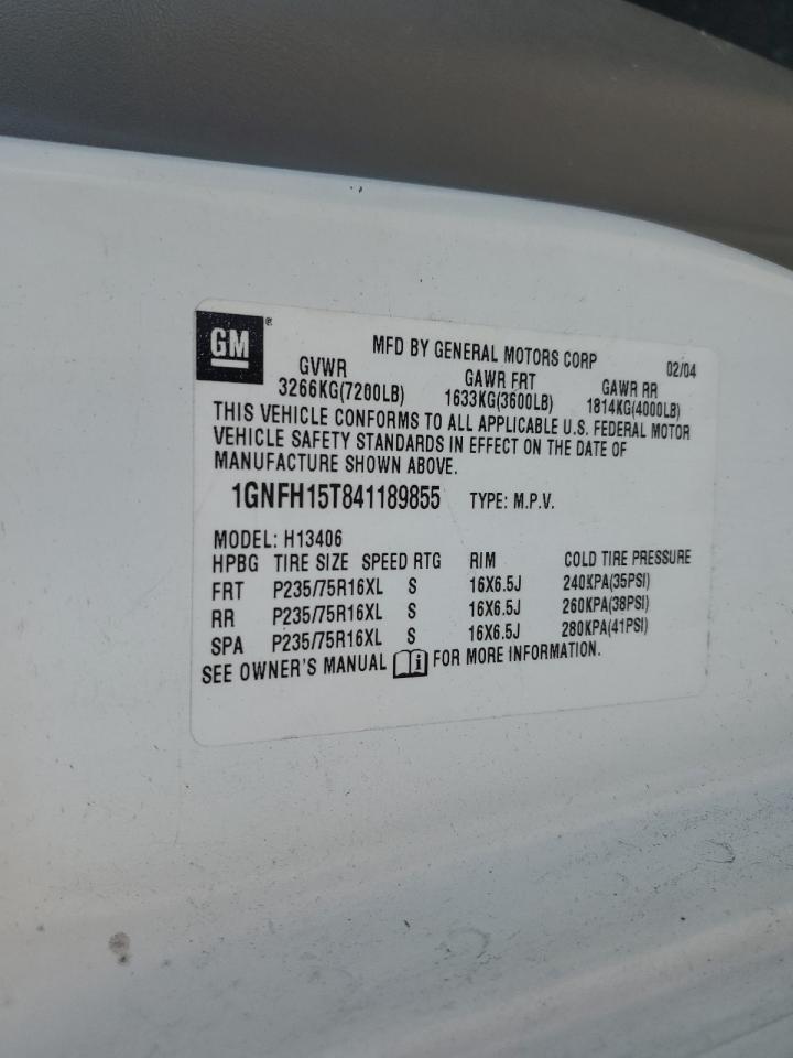 1GNFH15T841189855 2004 Chevrolet Express G1500