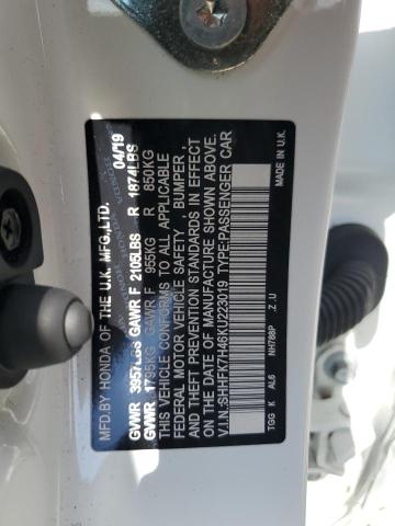 2019 Honda Civic Sport VIN: SHHFK7H46KU223019 Lot: 57271014