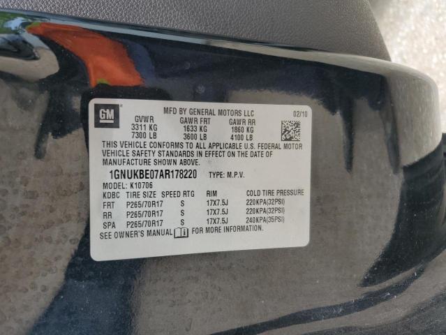 2010 Chevrolet Tahoe K1500 Lt VIN: 1GNUKBE07AR178220 Lot: 57690594