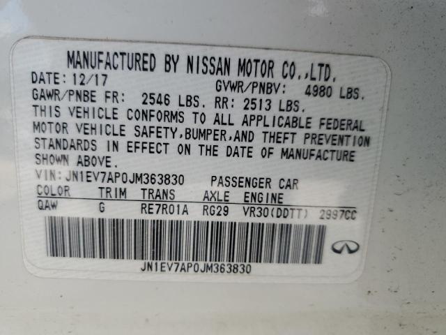 2018 Infiniti Q50 Luxe VIN: JN1EV7AP0JM363830 Lot: 57155384