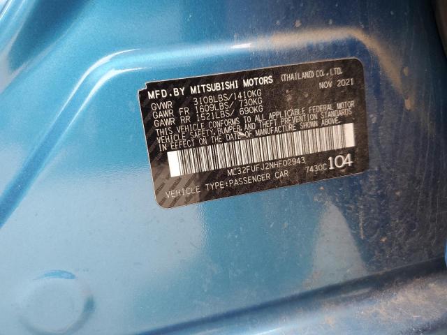 2022 MITSUBISHI MIRAGE G4 - ML32FUFJ2NHF02943