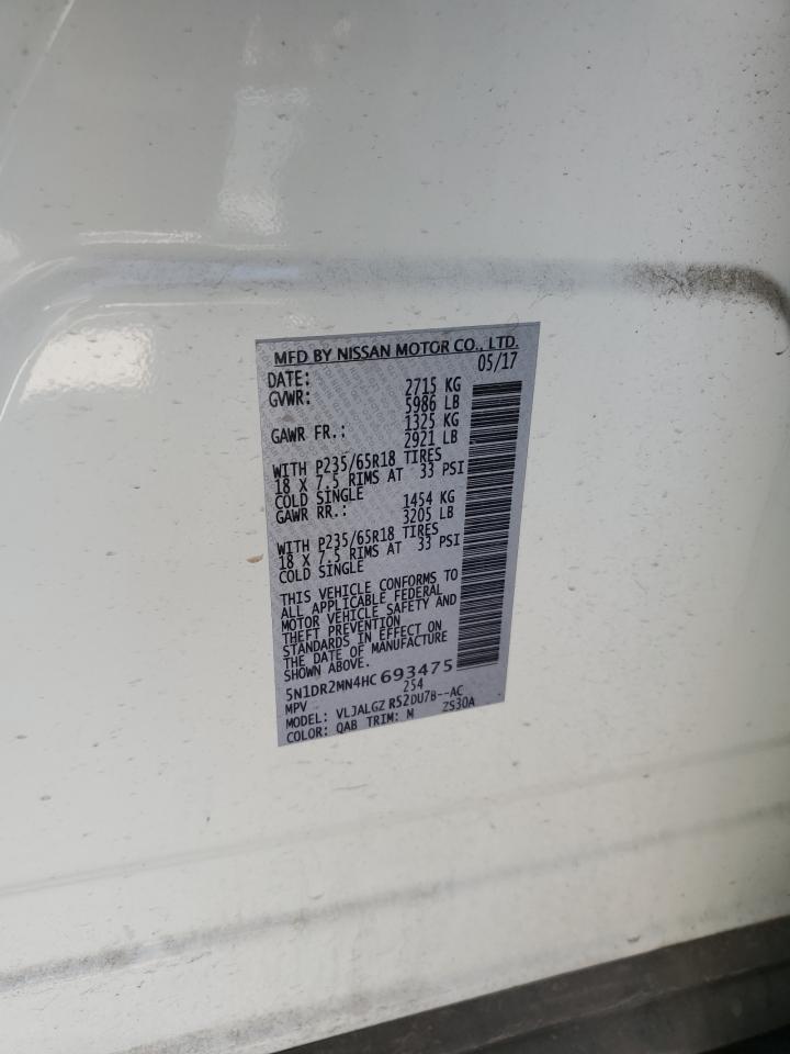 5N1DR2MN4HC693475 2017 Nissan Pathfinder S