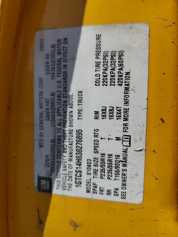 1GTCS14H638276895 2003 GMC Sonoma