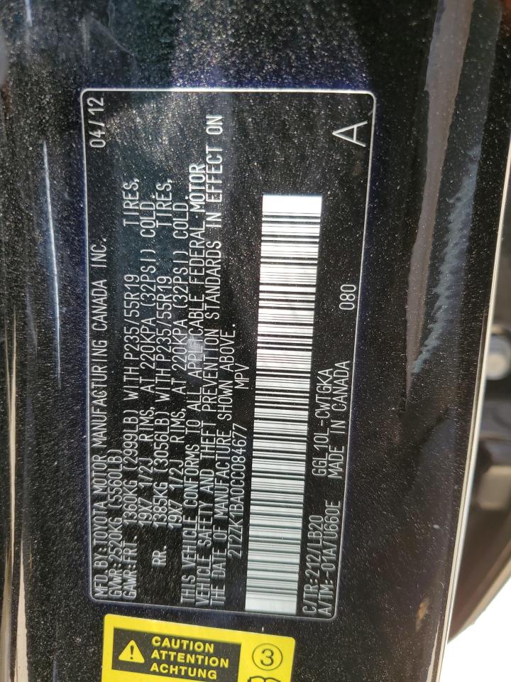 2T2ZK1BA0CC084677 2012 Lexus Rx 350