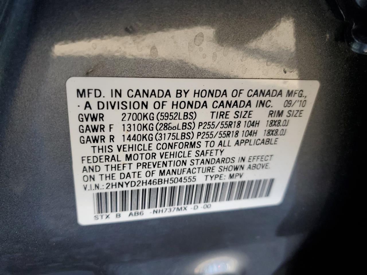 2HNYD2H46BH504555 2011 Acura Mdx Technology