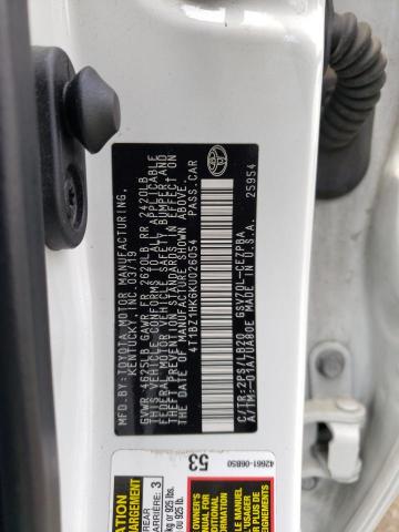 2019 TOYOTA *UNKNOWN* - 4T1BZ1HK6KU026054