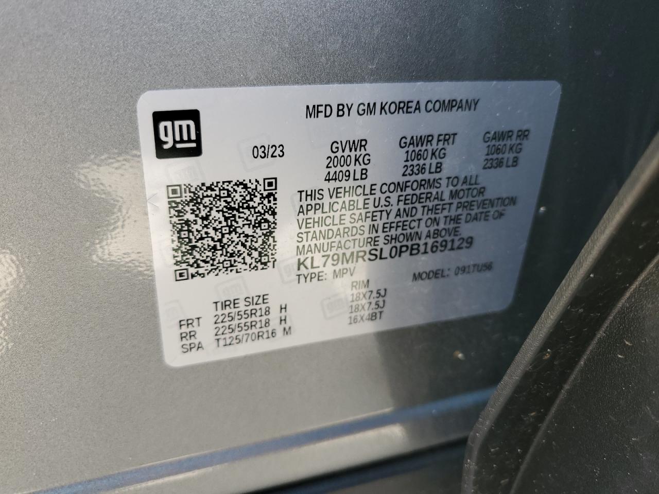 KL79MRSL0PB169129 2023 Chevrolet Trailblazer Lt