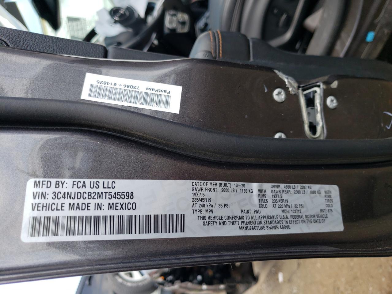 3C4NJDCB2MT545598 2021 Jeep Compass Limited