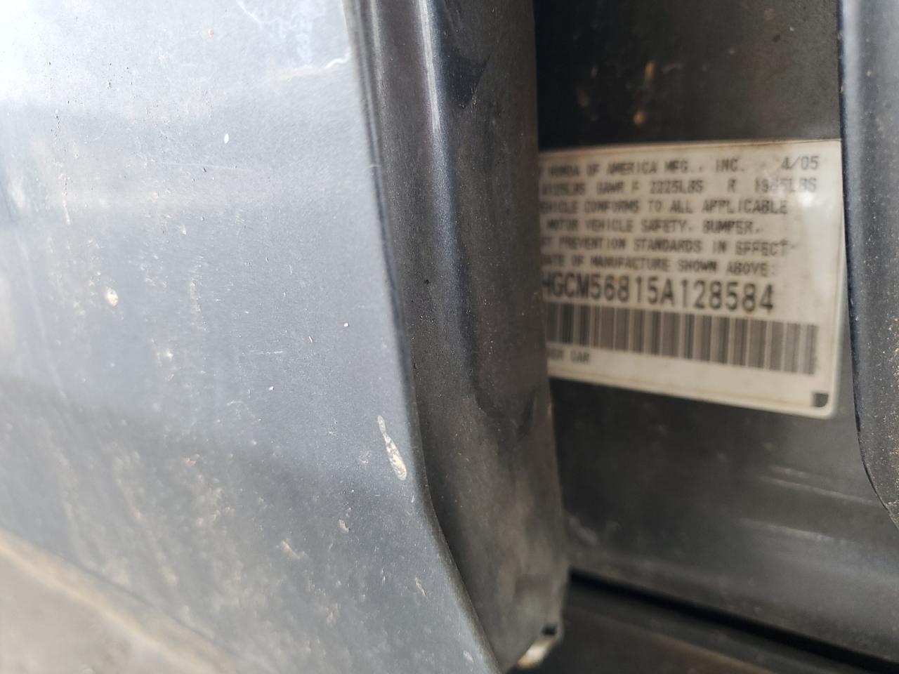 1HGCM56815A128584 2005 Honda Accord Ex