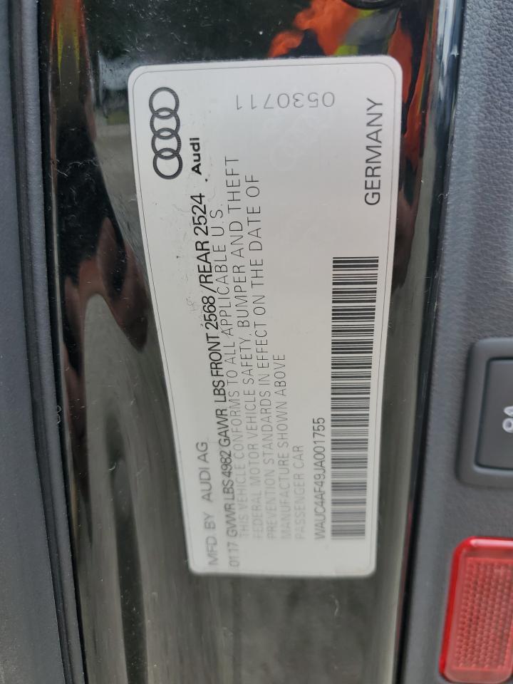 WAUC4AF49JA001755 2018 Audi S4 Prestige