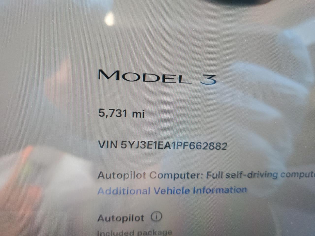 5YJ3E1EA1PF662882 2023 Tesla Model 3