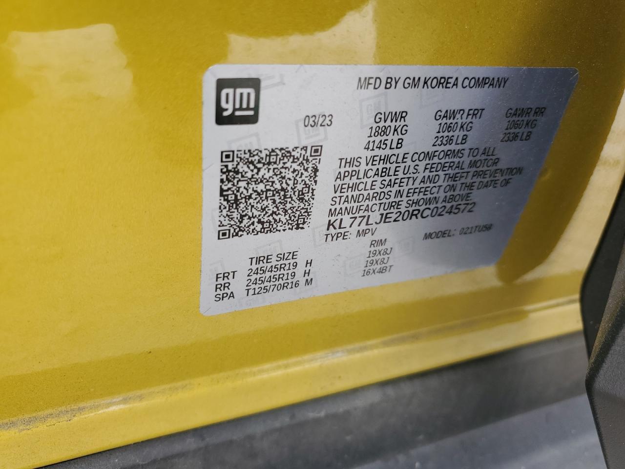 KL77LJE20RC024572 2024 Chevrolet Trax 2Rs