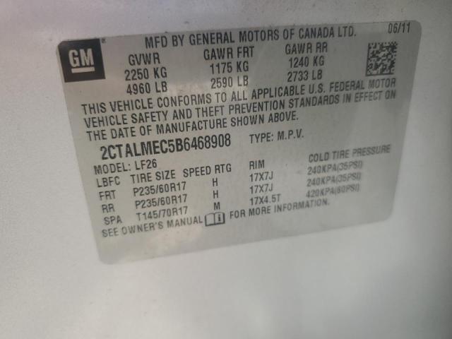 2011 GMC Terrain Sle VIN: 2CTALMEC5B6468908 Lot: 58959794