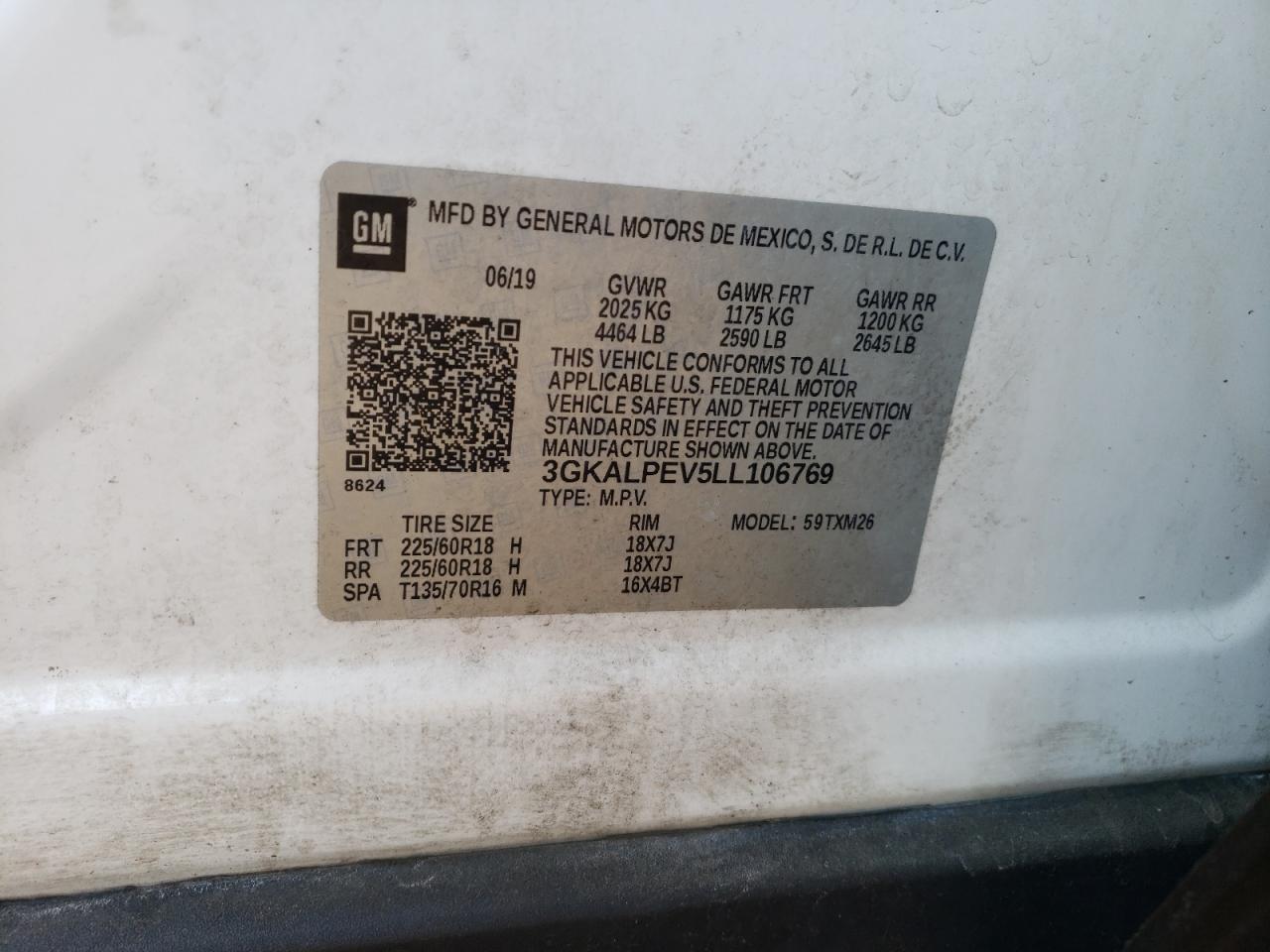 3GKALPEV5LL106769 2020 GMC Terrain Slt