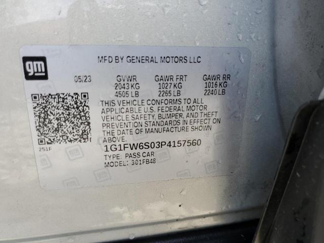 2023 Chevrolet Bolt Ev 1Lt VIN: 1G1FW6S03P4157560 Lot: 57471444