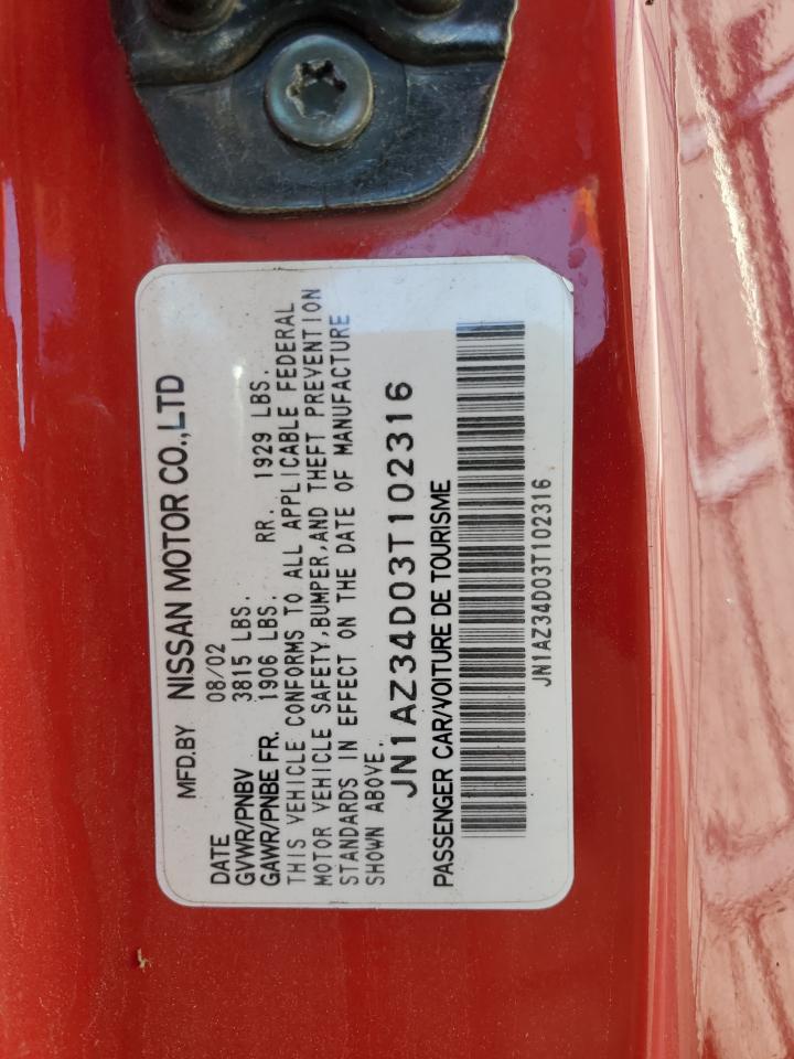 JN1AZ34D03T102316 2003 Nissan 350Z Coupe