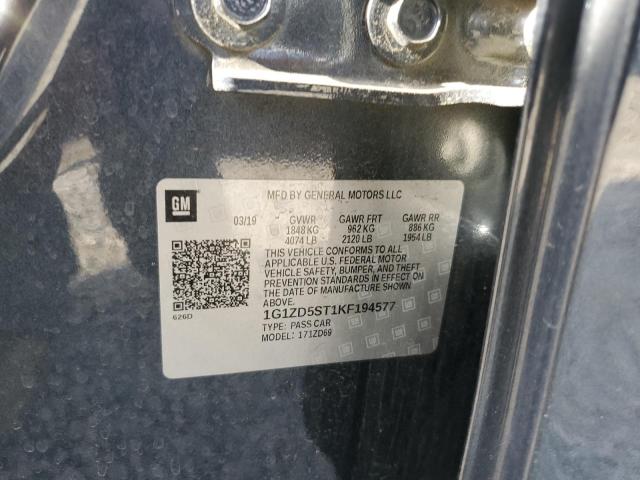 2019 Chevrolet Malibu Lt VIN: 1G1ZD5ST1KF194577 Lot: 58404494