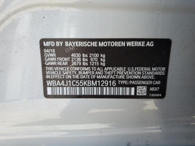 2019 BMW 430I GRAN - WBA4J1C55KBM12916