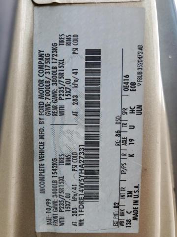 2000 Ford Econoline E150 Van VIN: 1FDRE14W5YHA27331 Lot: 59802224