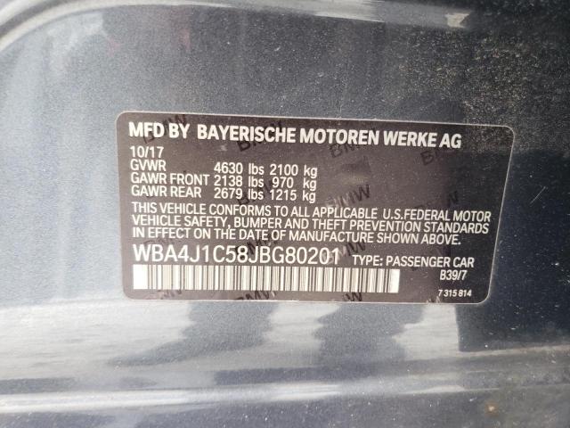 VIN WBA4J1C58JBG80201 2018 BMW 4 Series, 430I Gran ... no.12