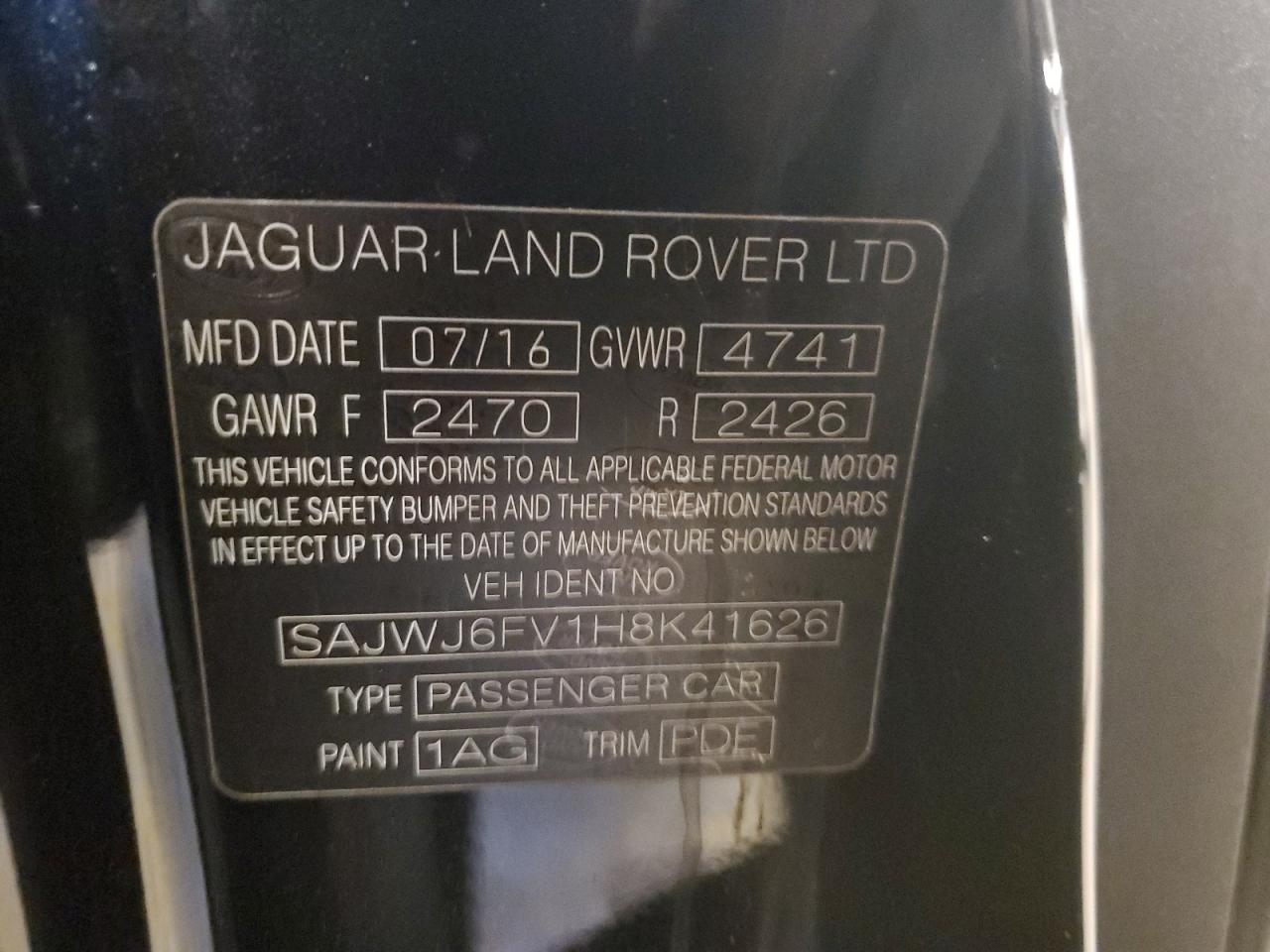 SAJWJ6FV1H8K41626 2017 Jaguar F-Type S