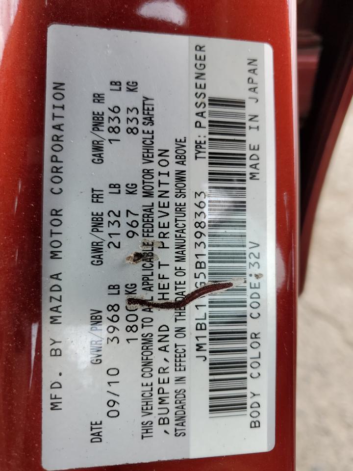 JM1BL1VG5B1398363 2011 Mazda 3 I