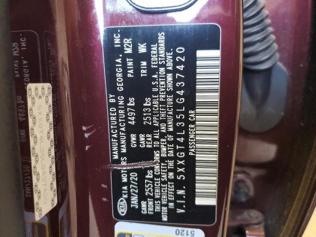 2020 Kia Optima Lx VIN: 5XXGT4L35LG437420 Lot: 57060464