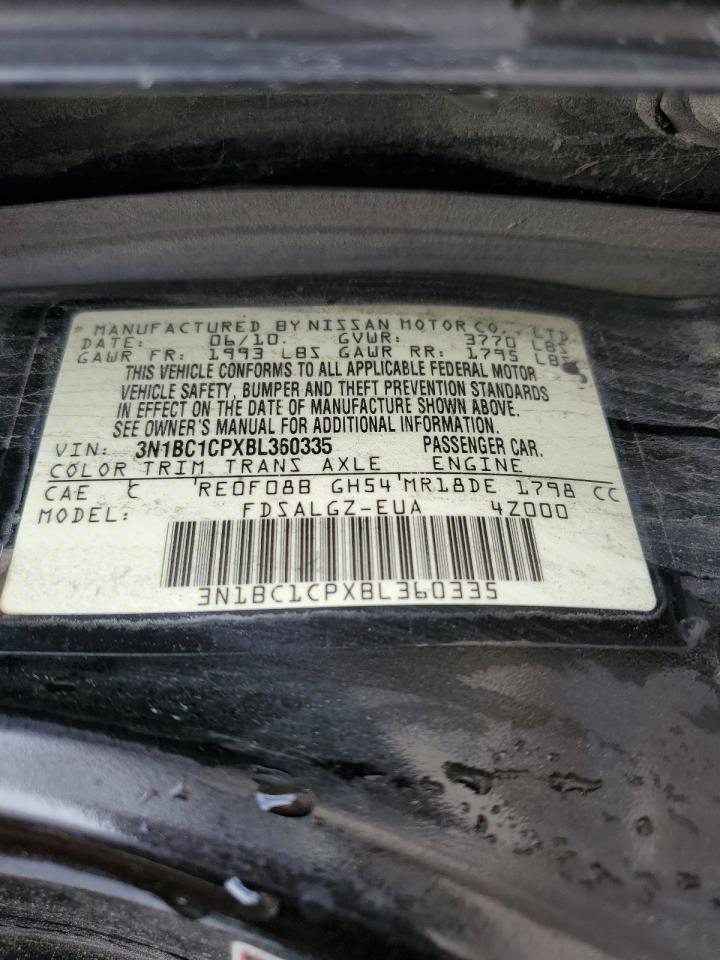 3N1BC1CPXBL360335 2011 Nissan Versa S