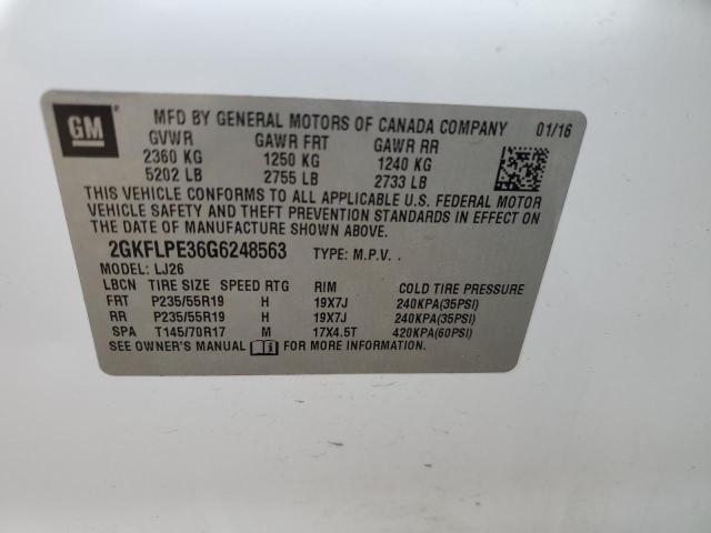 2016 GMC Terrain Slt VIN: 2GKFLPE36G6248563 Lot: 57436144