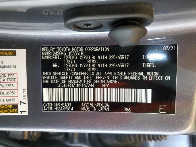 2021 Lexus Nx 300H Base VIN: JTJDJRDZ1M2167244 Lot: 59174524