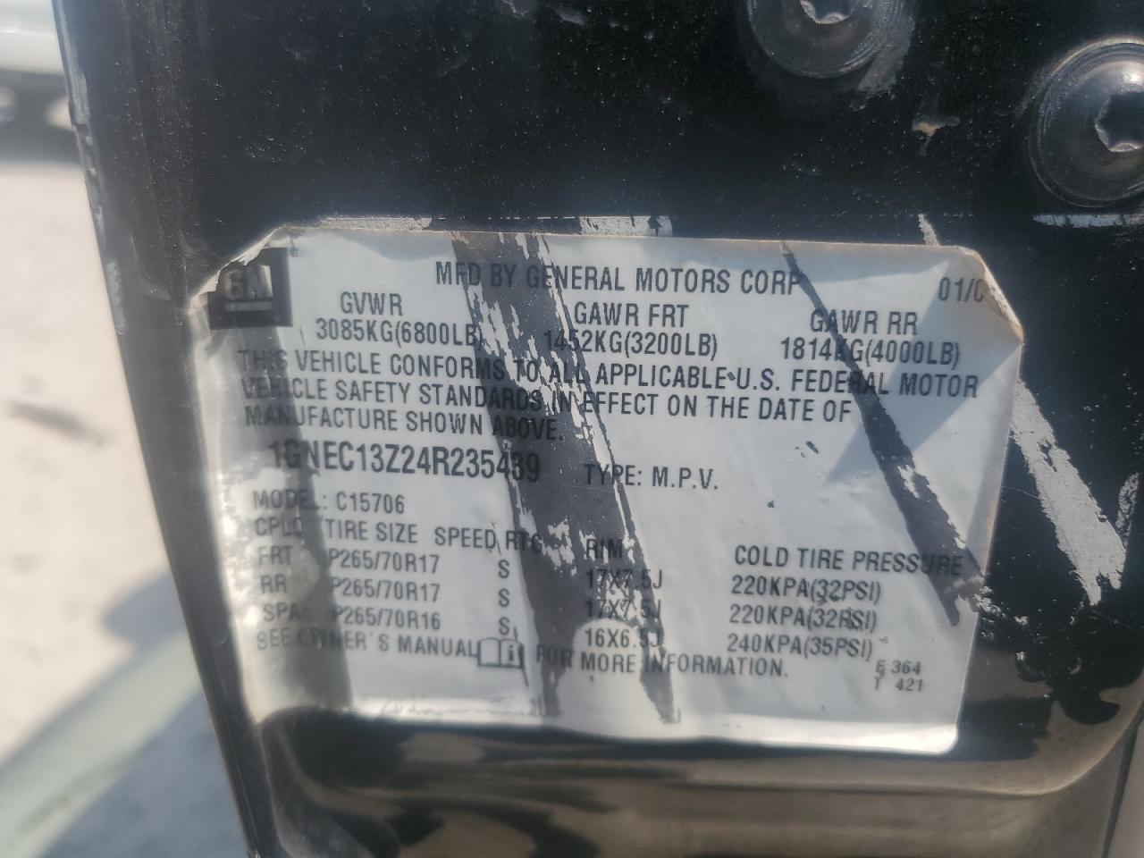 1GNEC13Z24R235439 2004 Chevrolet Tahoe C1500