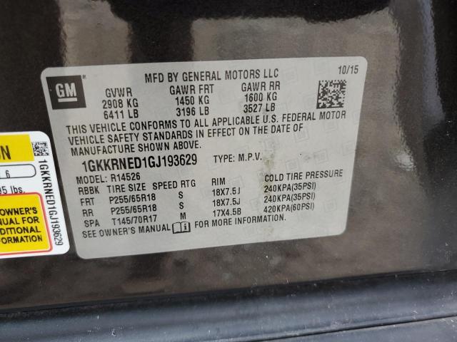 2016 GMC Acadia Sle VIN: 1GKKRNED1GJ193629 Lot: 57456714