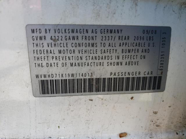 2009 Volkswagen Gti VIN: WVWHD71K19W114017 Lot: 59796764