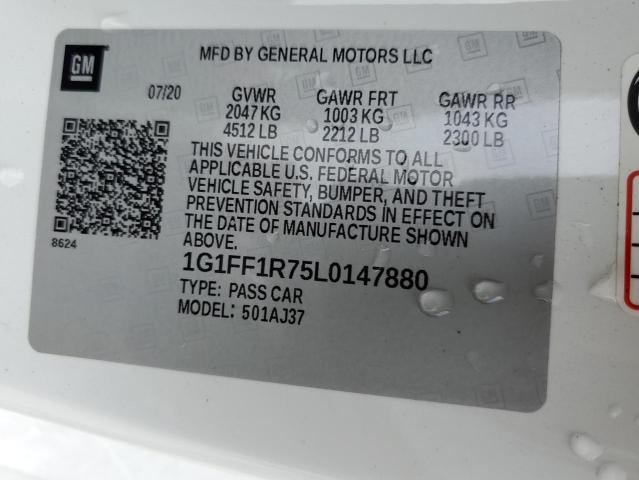 2020 Chevrolet Camaro Lz VIN: 1G1FF1R75L0147880 Lot: 59040934