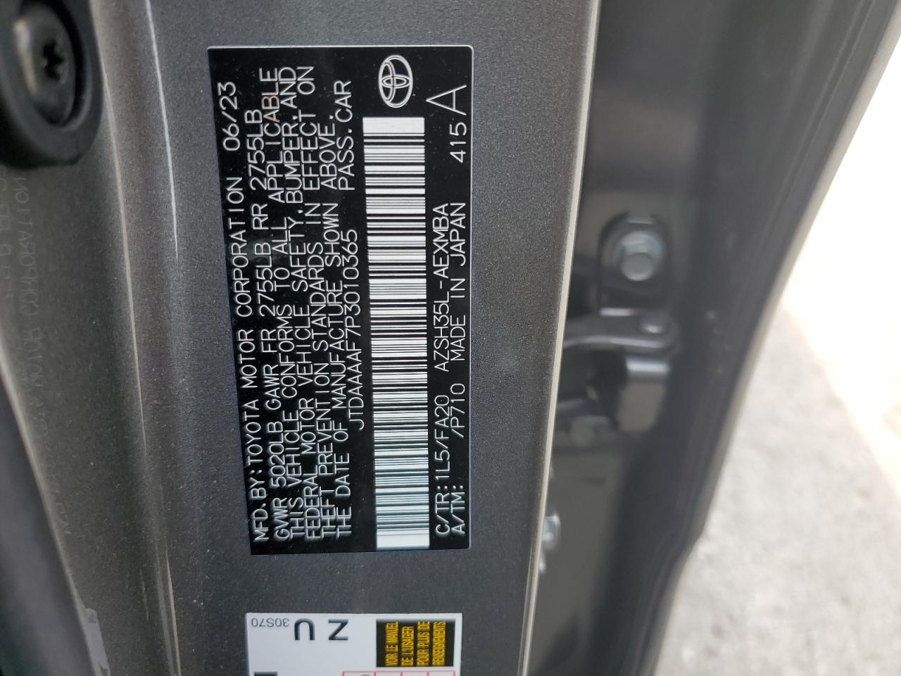 JTDAAAAF7P3010365 2023 Toyota Crown Xle