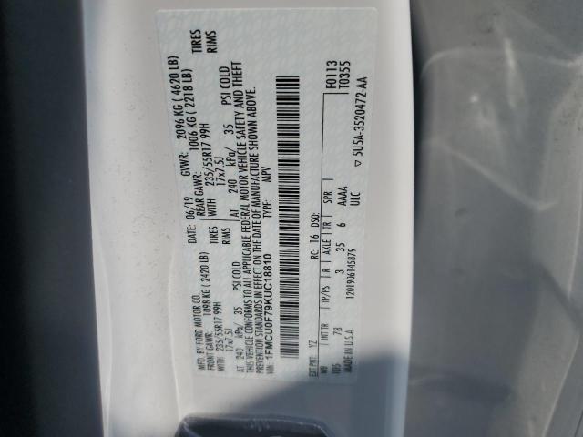 2019 FORD ESCAPE S - 1FMCU0F79KUC18810